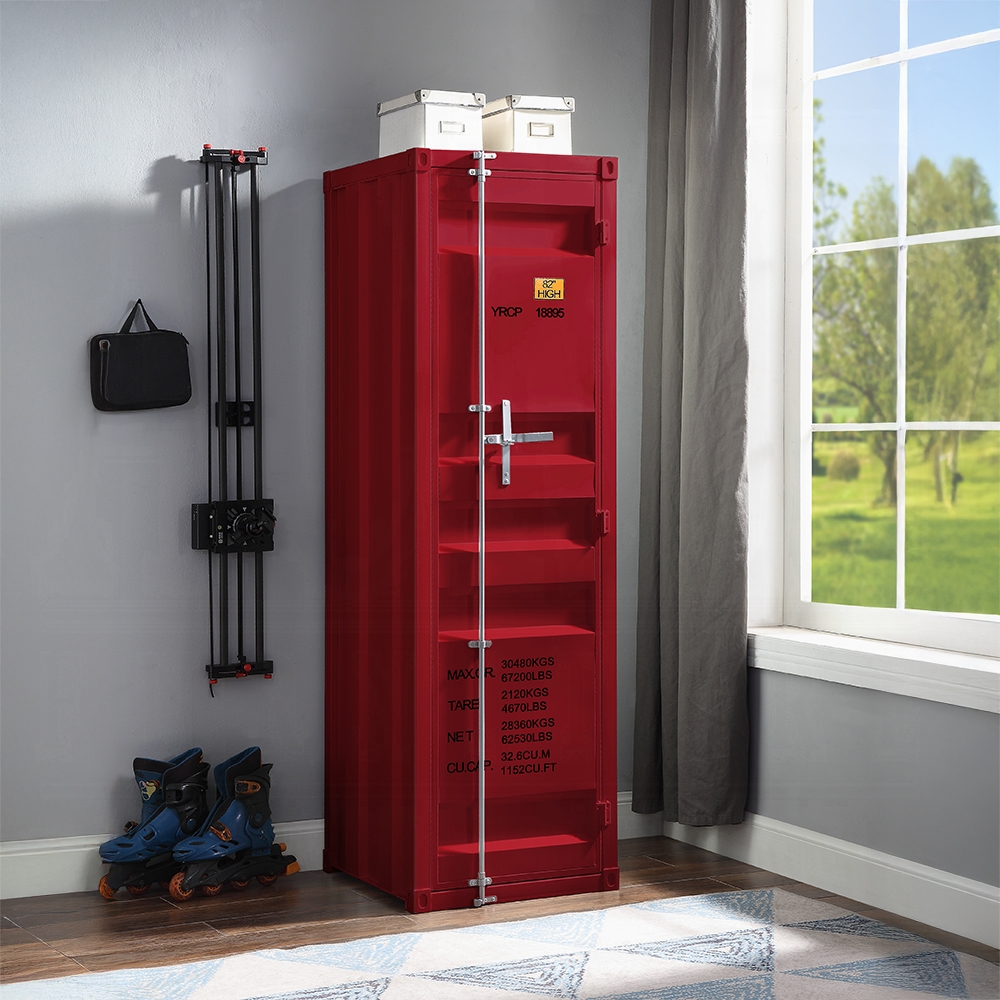 Red Finish Metal Wardrobe $659.99+TX