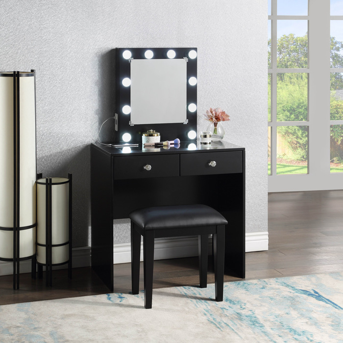 BLACK MAKEUP VANITY WITH FREE STOOL $369.99+TX