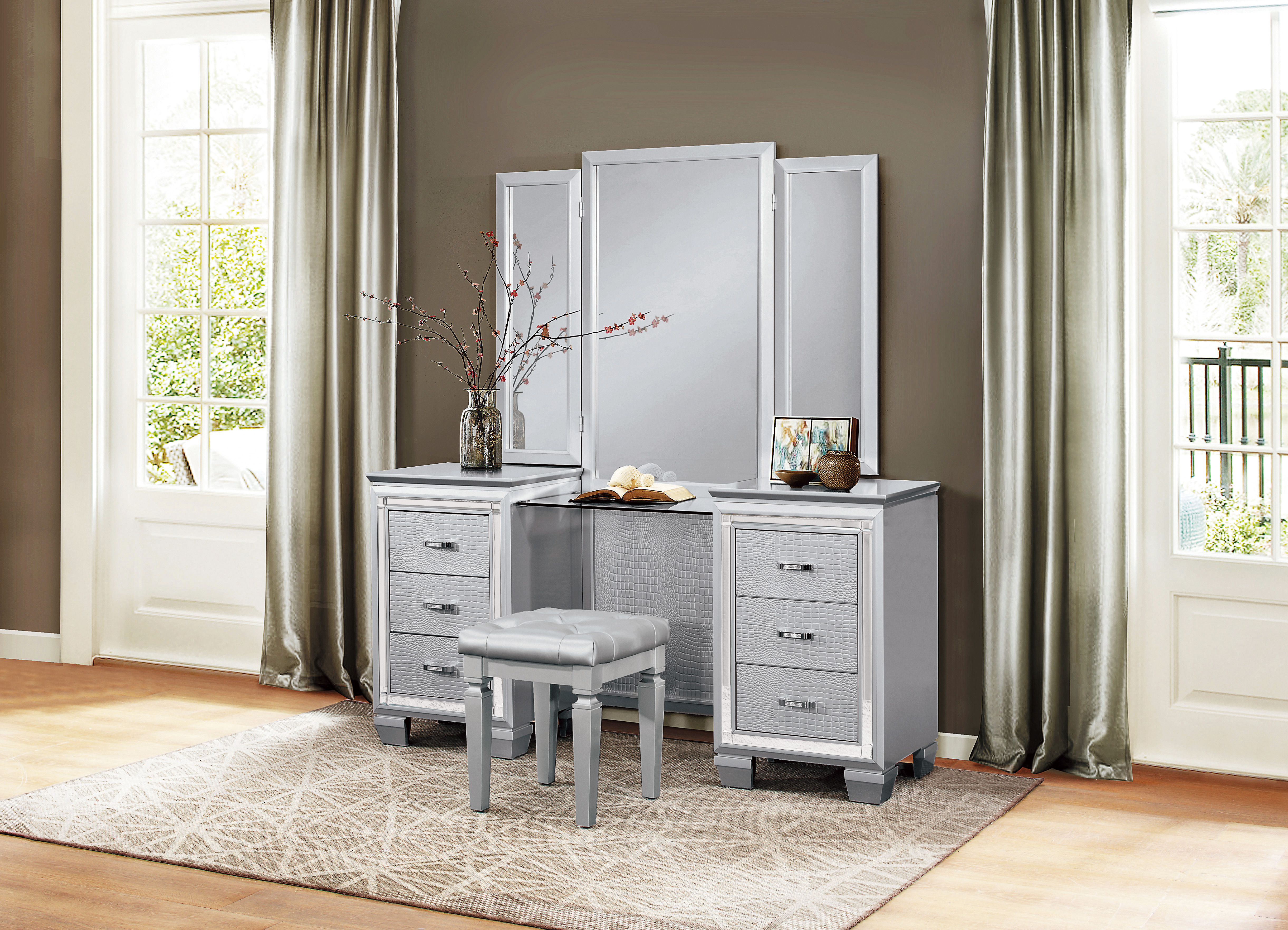 SILVER MAKEUP VANITY