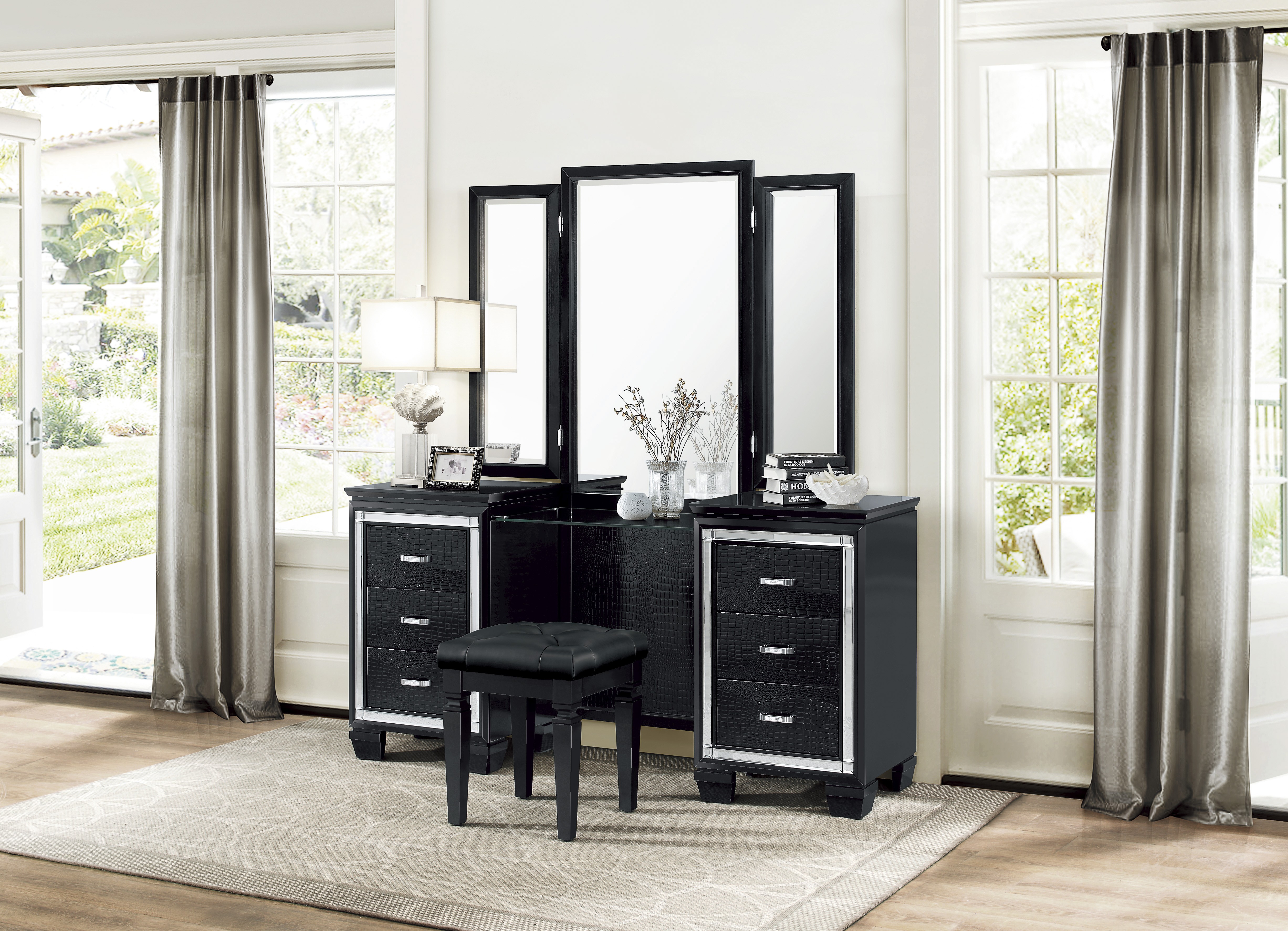 BLACK MAKEUP VANITY 