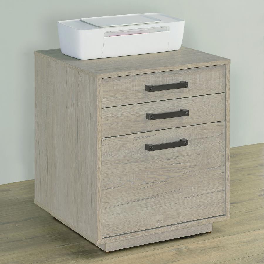 3-drawer Home Office File Cabinet Whitewashed Grey $199.99+TX