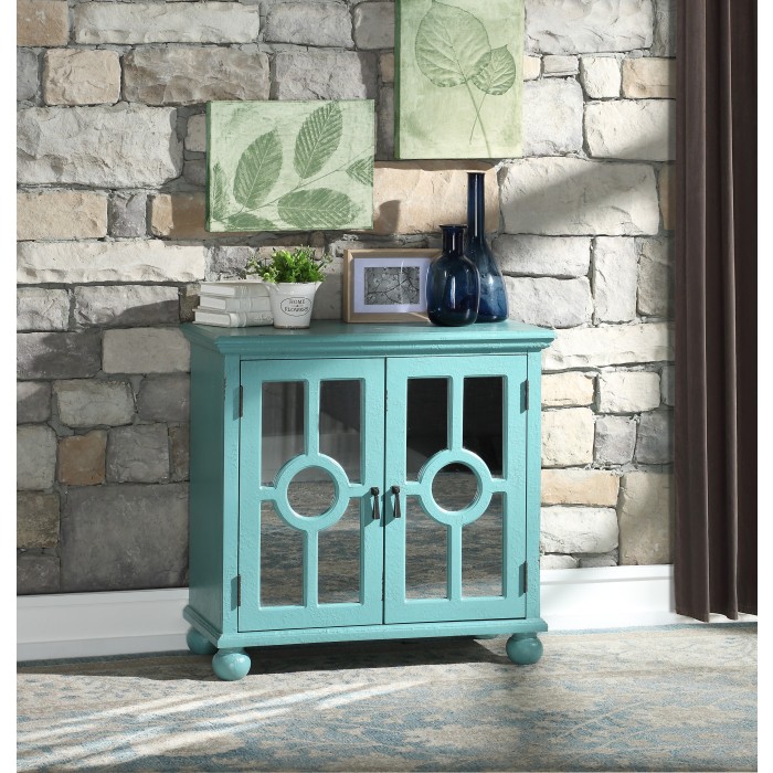 Accent Cabinet In Antique Aqua Finish $199.99+TX