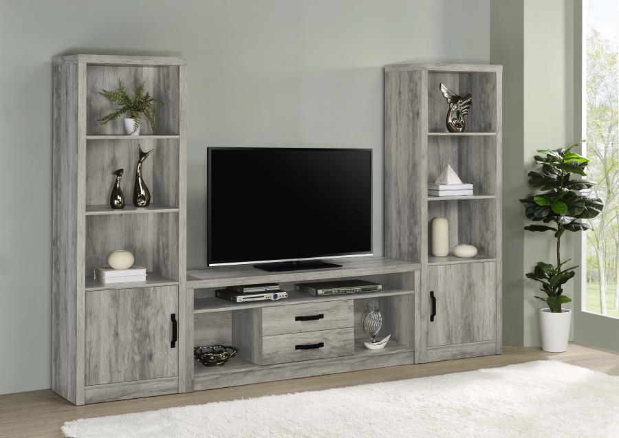 3-piece 106-inch TV Entertainment Center Grey Driftwood $799.99+TX