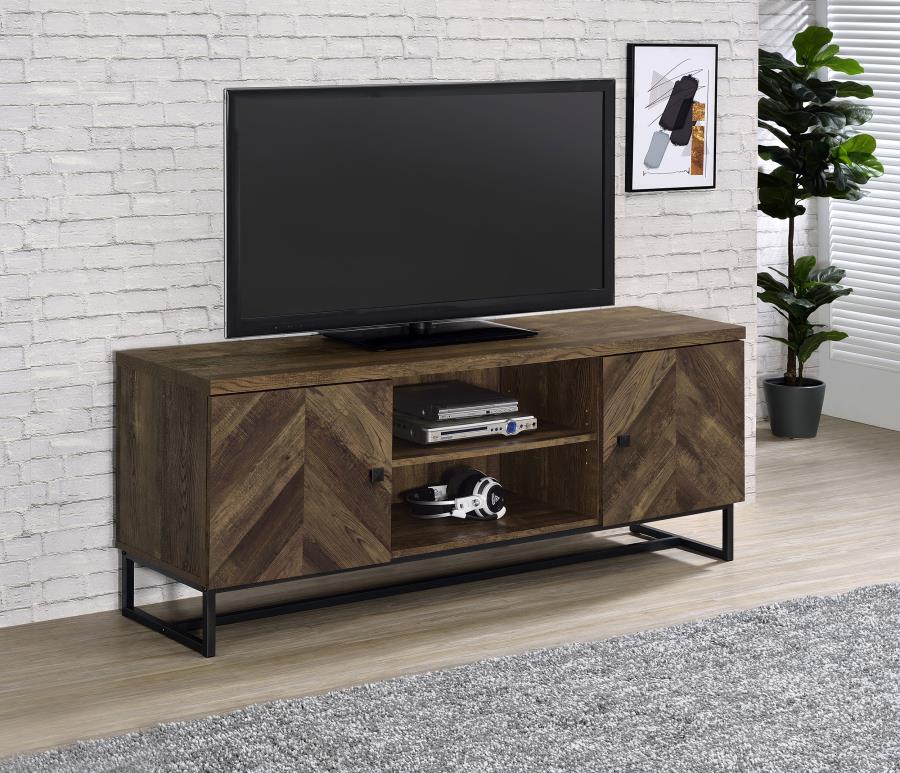 2-door Engineered Wood 60-inch TV Stand Rustic Oak $249.99+TX