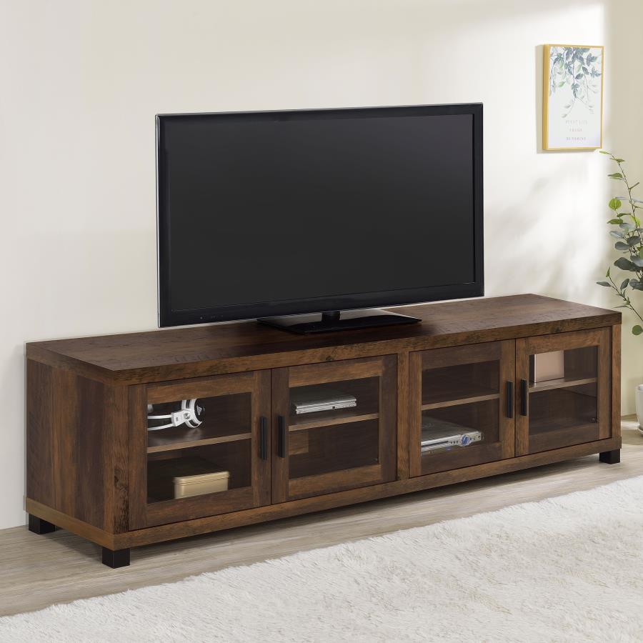 4-door Engineered Wood 79-inch TV Stand Dark Pine $439.99+TX