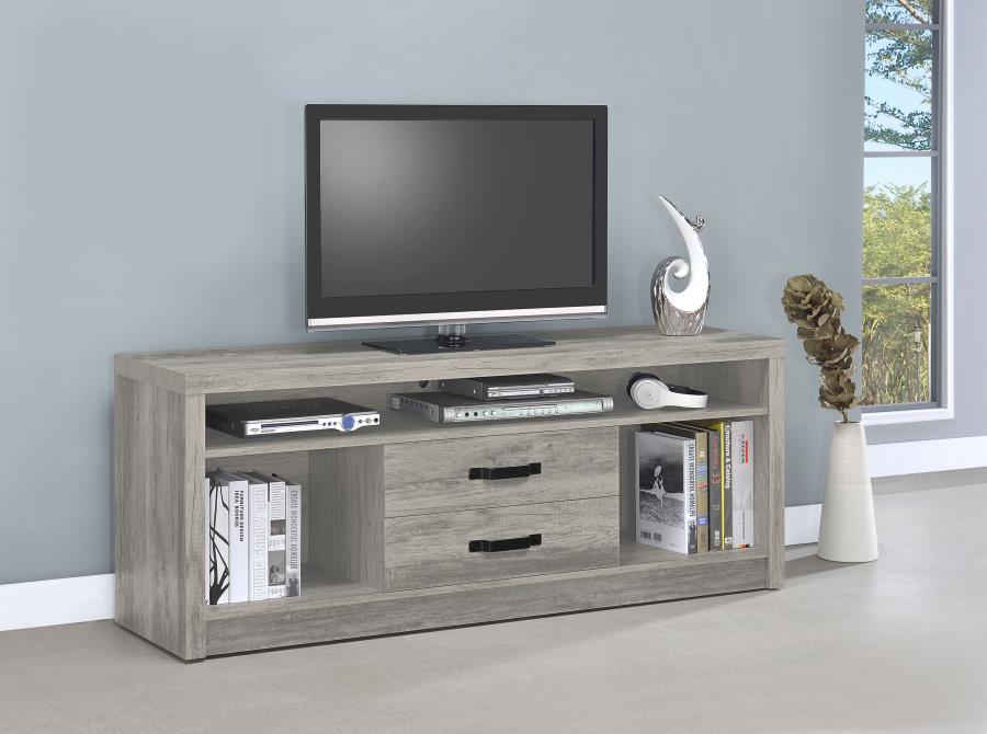 2-drawer Engineered Wood 59-inch TV Stand Grey Driftwood $239.99+TX
