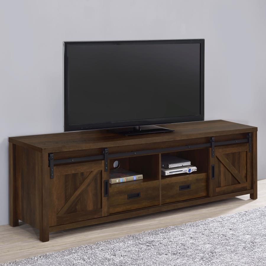 2-door Engineered Wood 79-inch TV Stand Dark Pine $479.99+TX