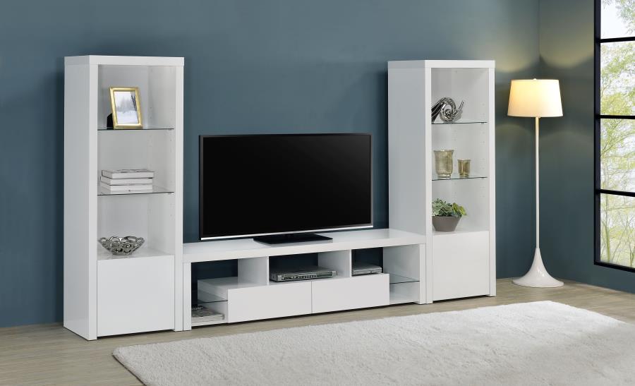 3-piece 117.75-inch TV Entertainment Center White High Gloss $1099.99+TX