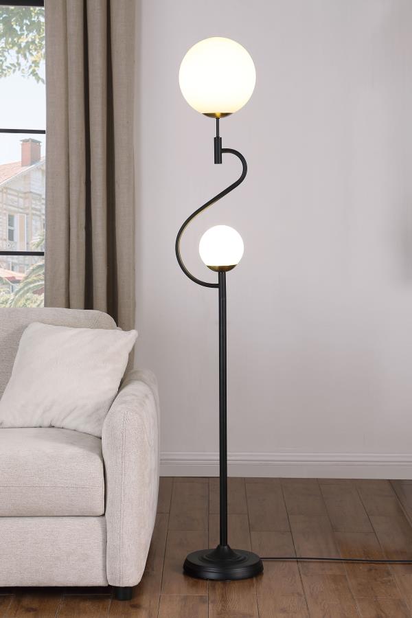 69-inch Dual Spherical Bulb Metal Floor Lamp Black $169.99+TX