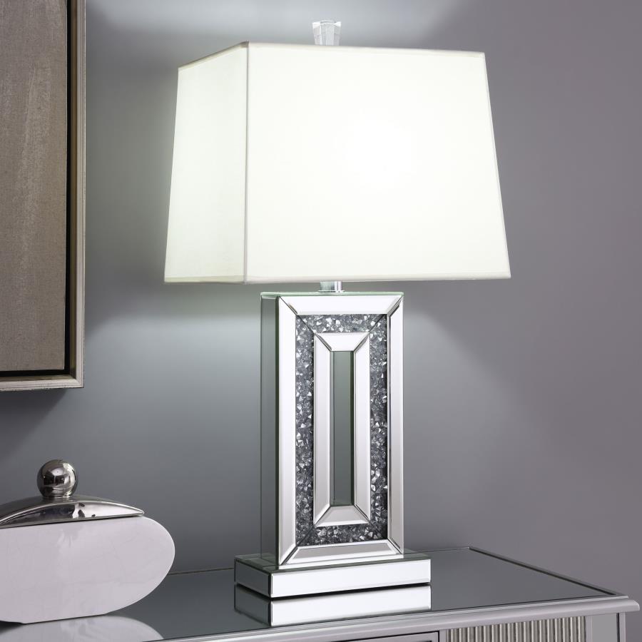 30-inch Tapered Shade Mirrored Table Lamp Silver $159.99+TX