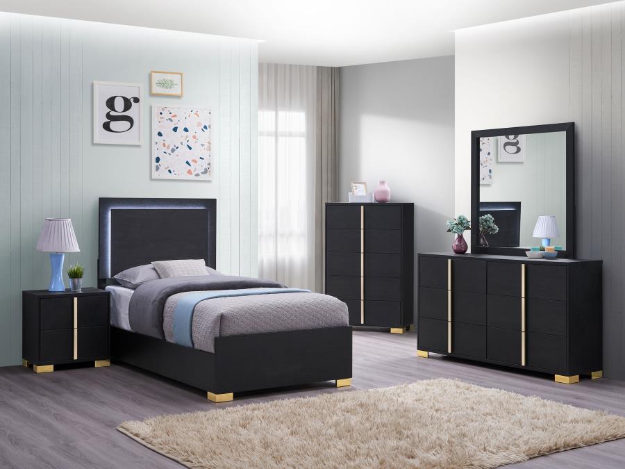 Twin LED Panel Bed Black $259.99+TX