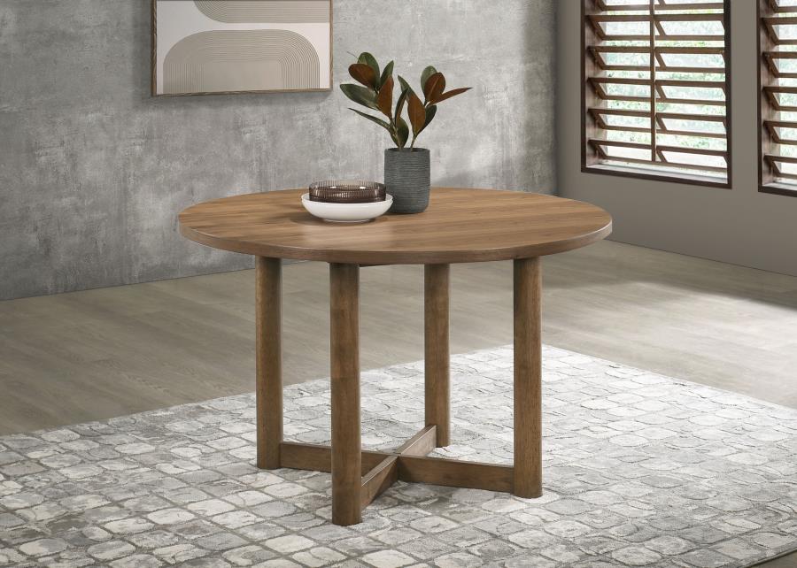 46-inch Round Wood Dining Table Walnut $369.99+TX