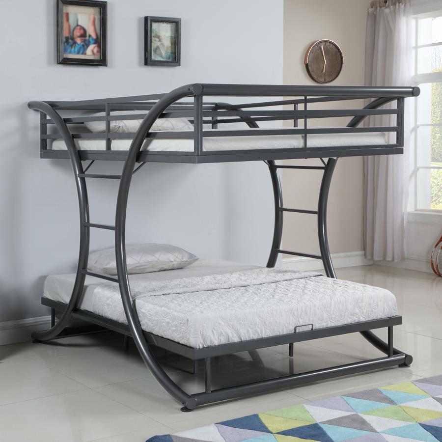 Metal Full Over Full Bunk Bed Gunmetal $1099.99+TX
