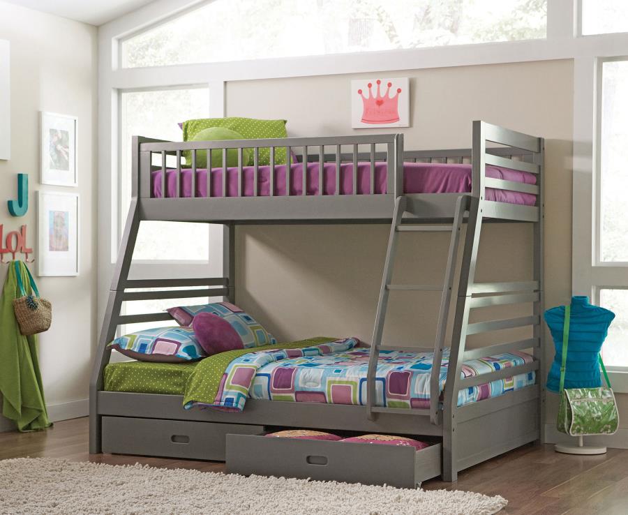 2-drawer Wood Twin Over Full Bunk Bed Grey $799.99+TX