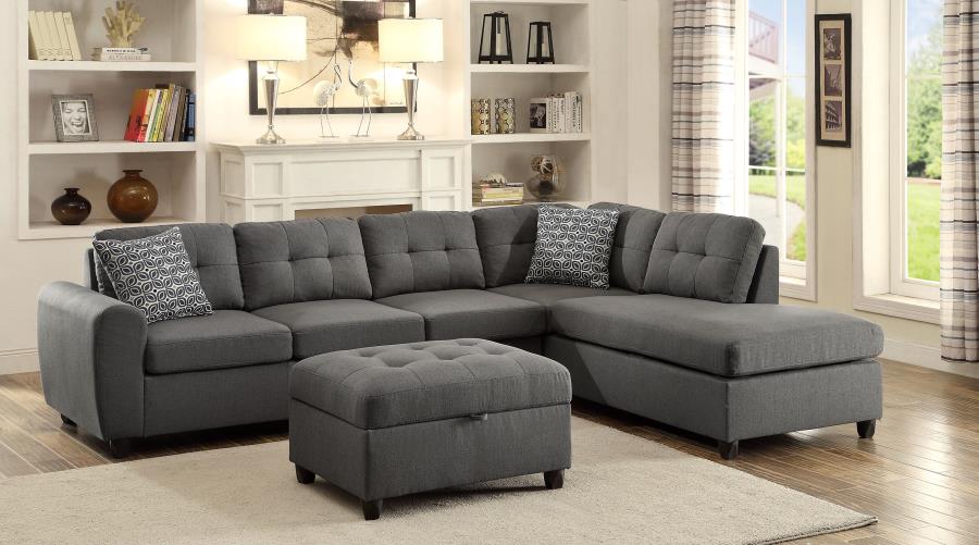 Sectional Sofa with Storage Ottoman Set Grey $1199.99+TX
