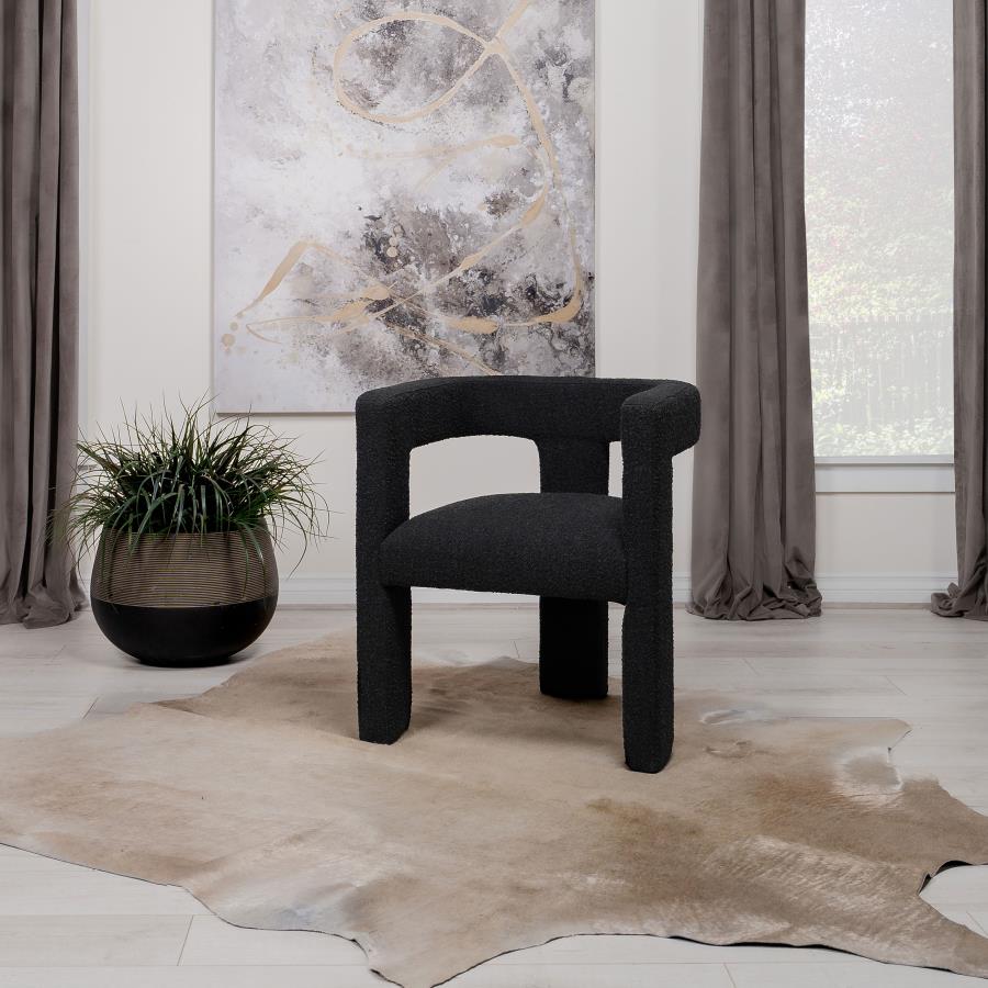 Boucle Upholstered Accent Side Chair Black $259.99+TX