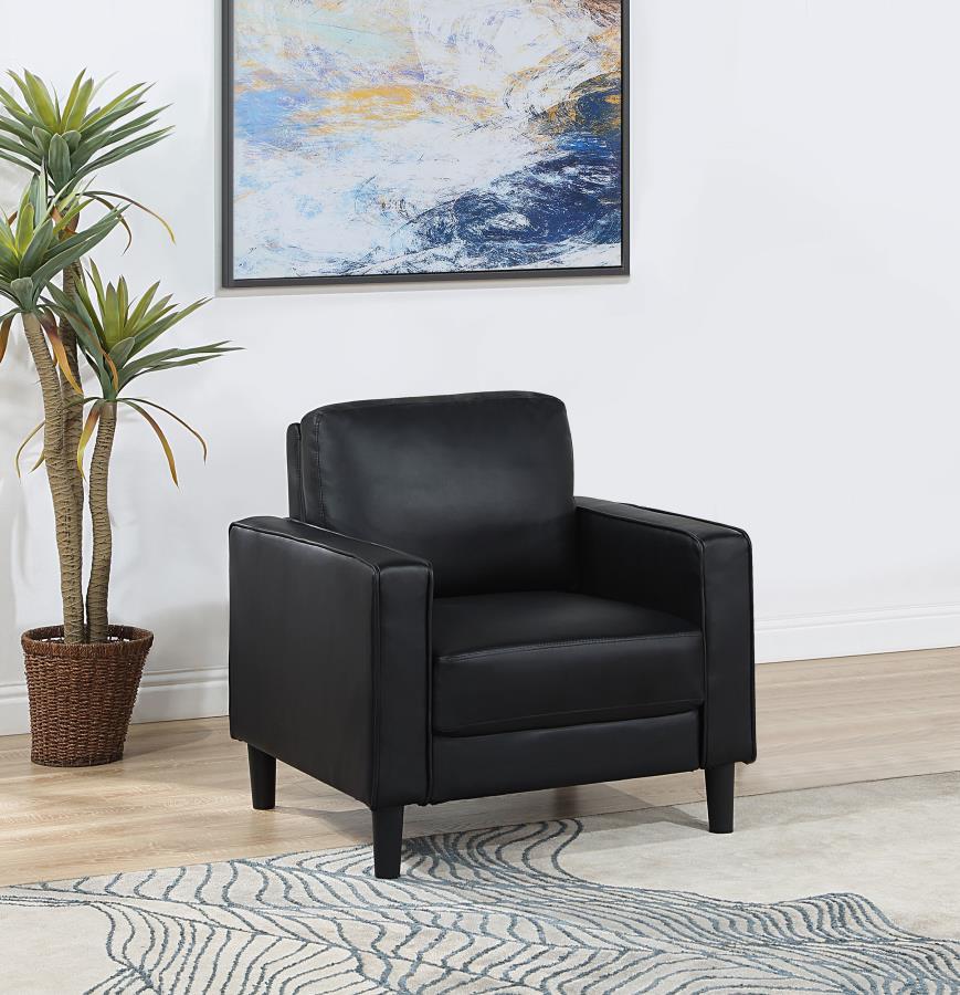 Upholstered Track Arm Accent Chair Black $269.99+TX