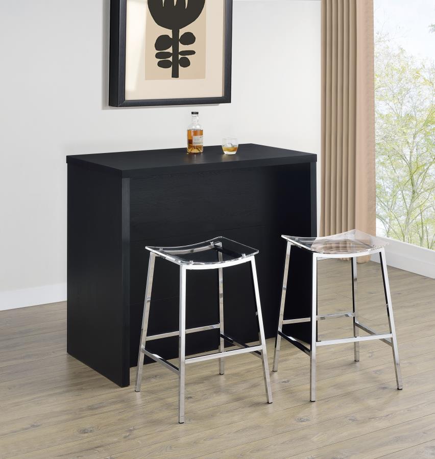 Engineered Wood Freestanding Home Bar Black $429.99+TX