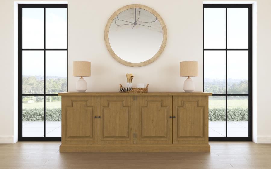 4-door Dining Sideboard Buffet Cabinet Rustic Honey $1459.99+TX