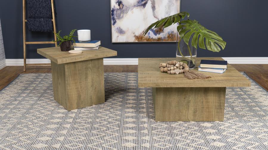 2-piece Square Coffee and End Table Set Mango $299.99+TX