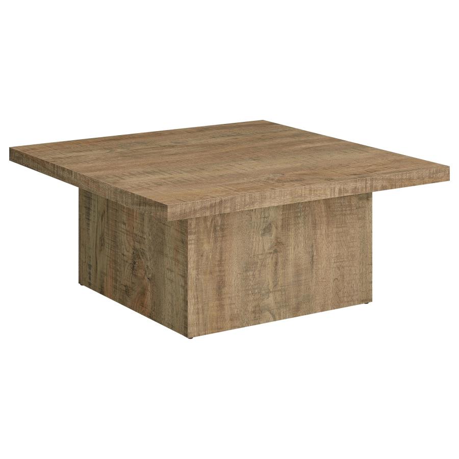 Square Engineered Wood Coffee Table Mango Brown $169.99+TX