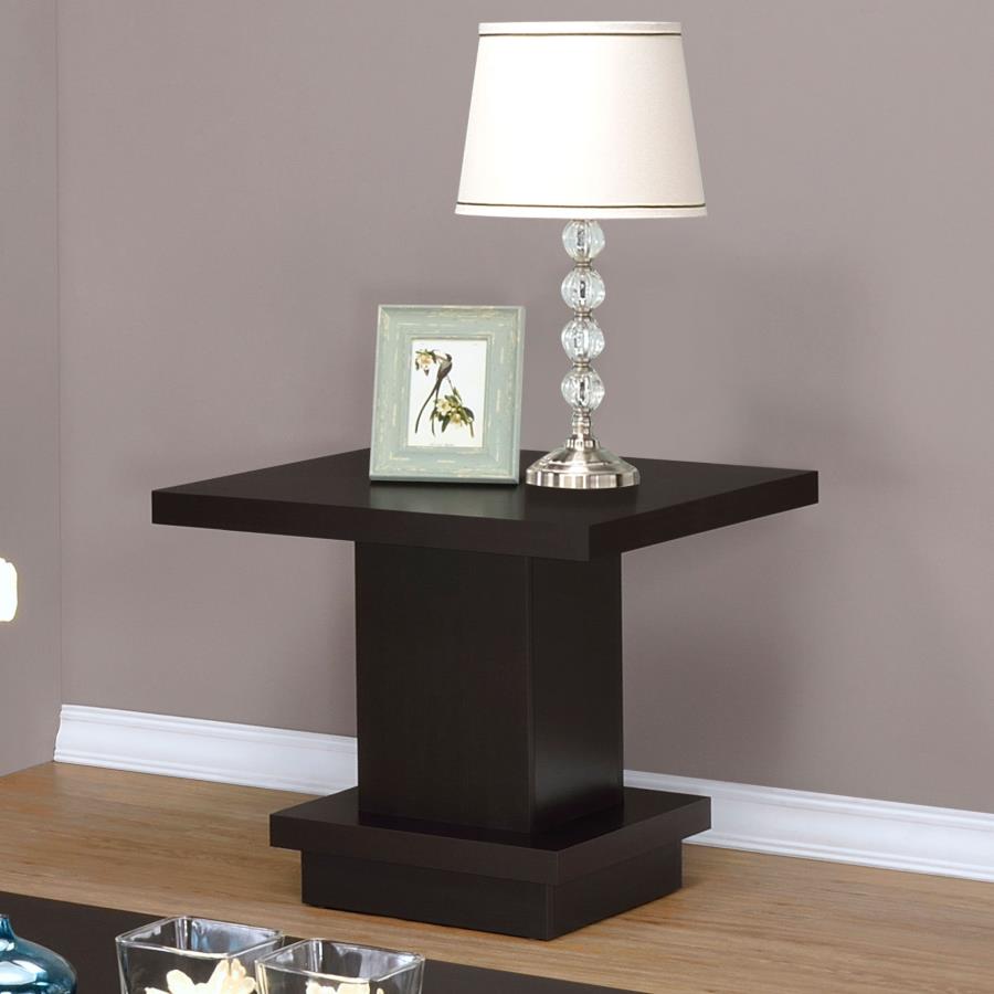 Square Engineered Wood Side End Table Cappuccino $99.99+TX