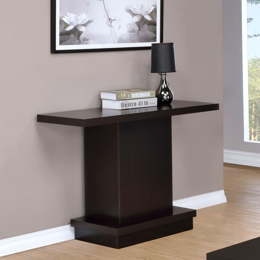 Engineered Wood Pedestal Console Table Cappuccino $139.99+TX