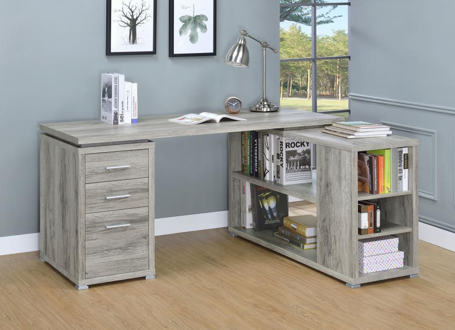 60-inch 3-drawer L-Shape Computer Desk Grey Driftwood $439.99+TX