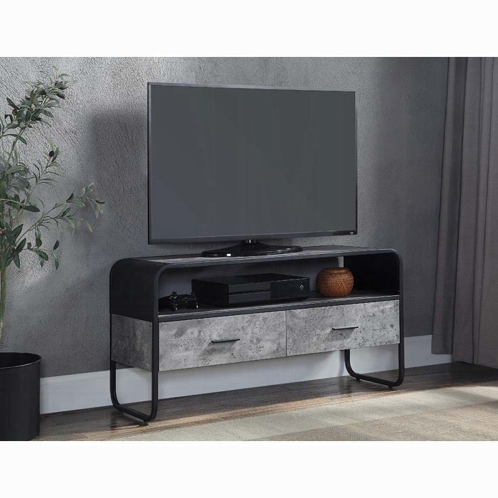 Concrete Gray & Black Finish TV Stand $169.99+TX