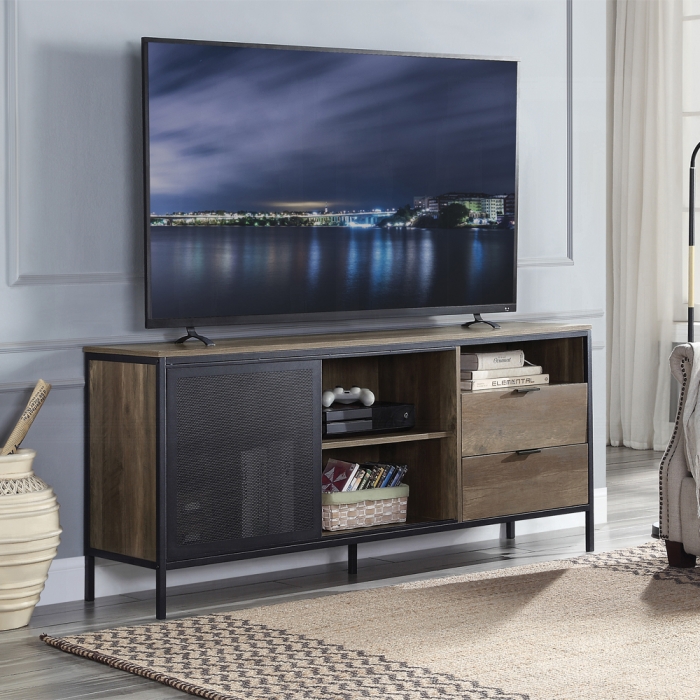 Rustic Oak & Black Finish TV Stand $299.99+TX