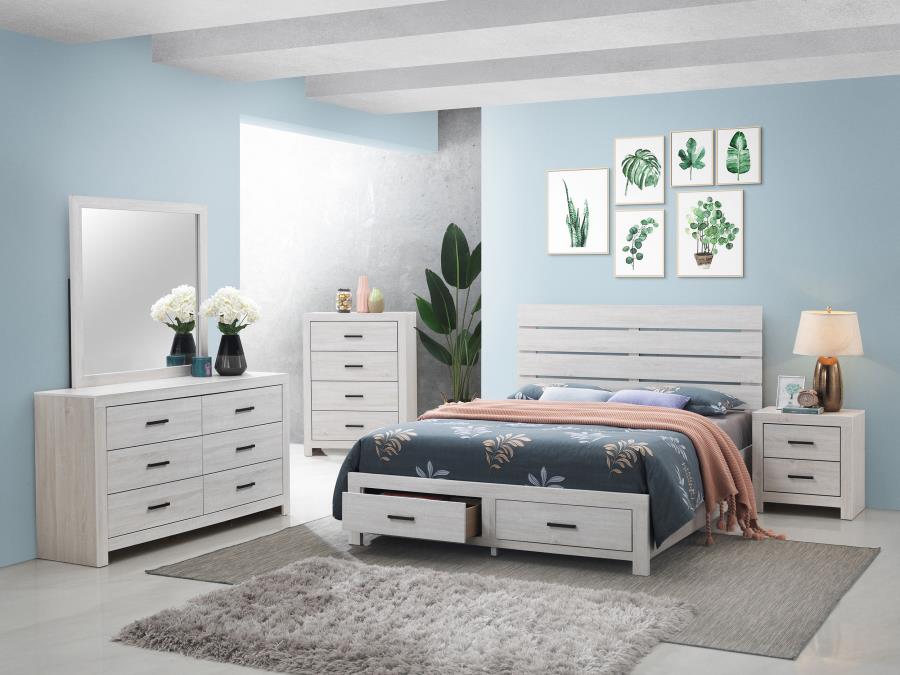 Queen Storage Panel Bed Coastal White $299.99+TX
