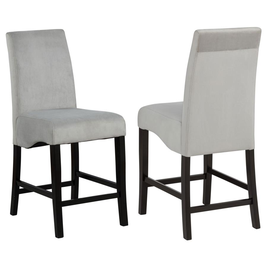 Velvet Upholstered Counter Chair Grey (Set of 2) $299.99+TX(Set Of 2)