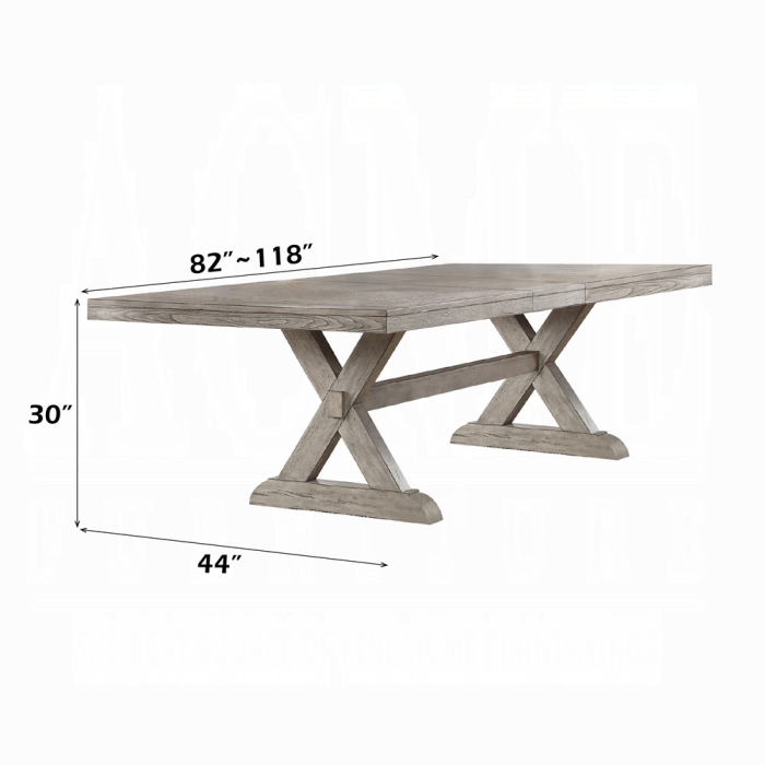 118"-inch Rectangular Wood Dining Table Gray Oak Finish $1139.99+TX