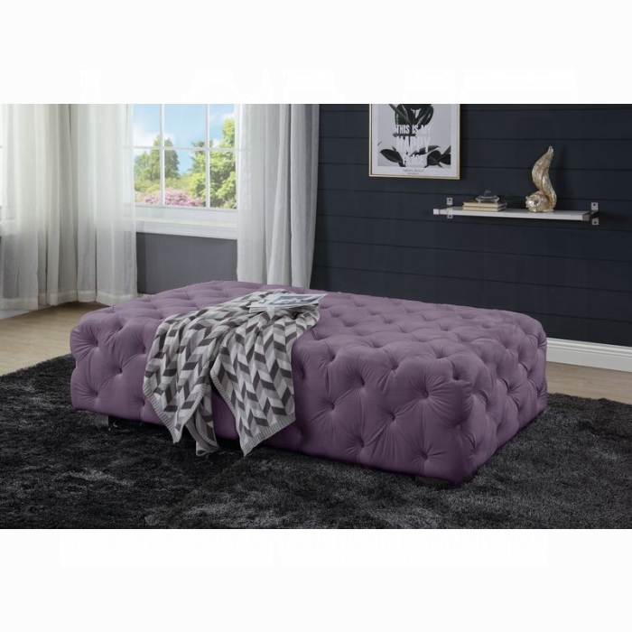 Purple Velvet Ottoma