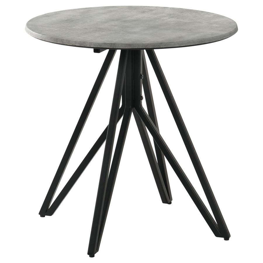 Round SmartTop Side End Table Cement and Gunmetal $159.99+TX