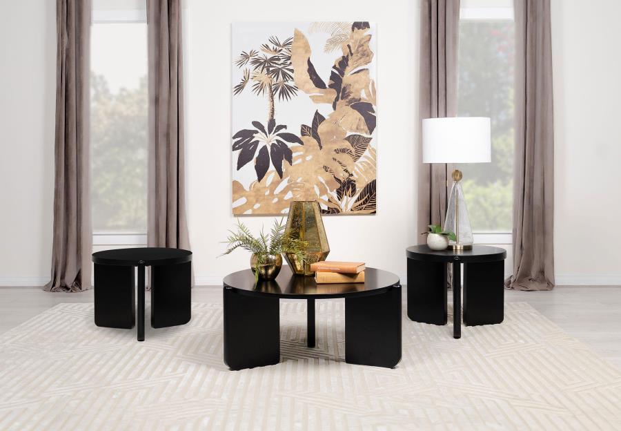 3-piece Solid Wood Coffee and End Table Set Black $779.99+TX
