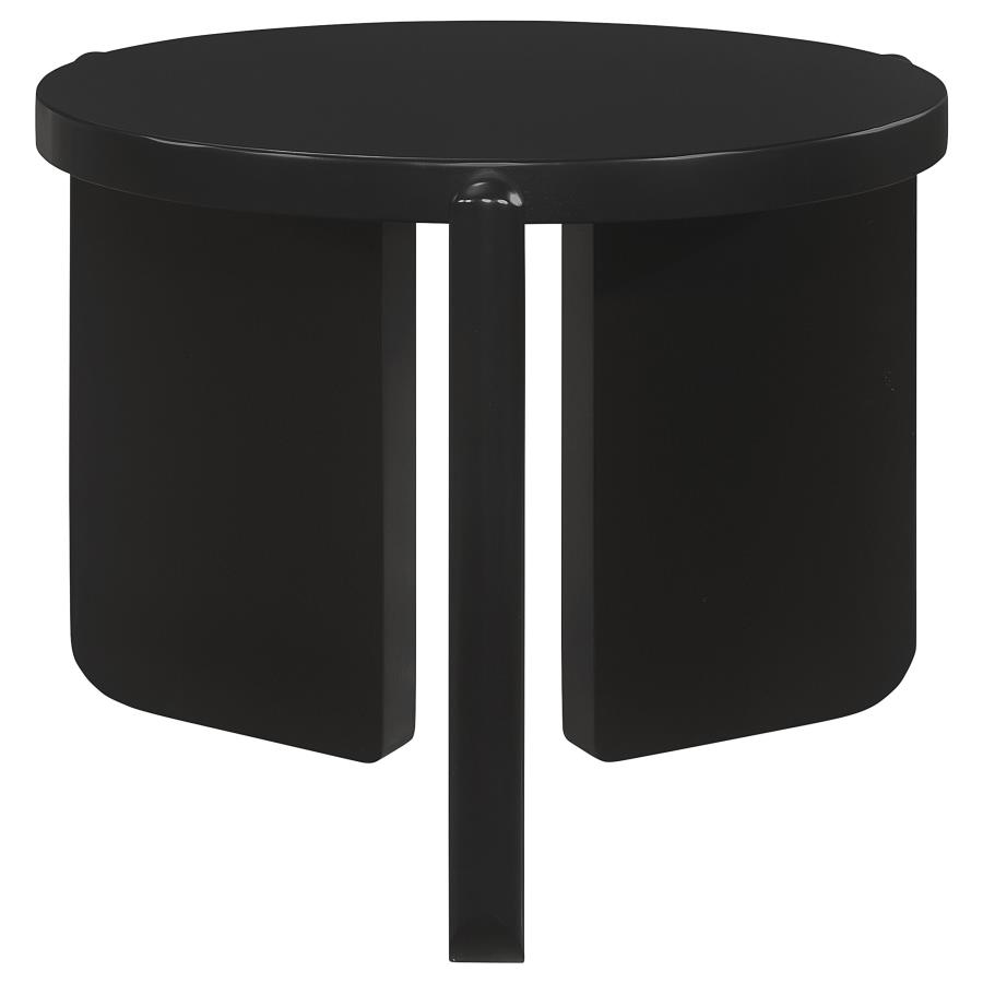 Round Solid Wood End Table Black $229.99+TX