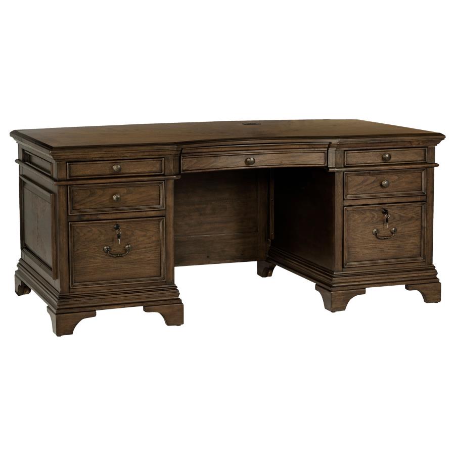 72-inch 7-drawer Executive Desk Burnished Oak $1499.99+TX