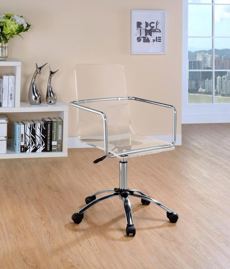 Acrylic Adjustable Home Office Desk Chair Clear $329.99+TX