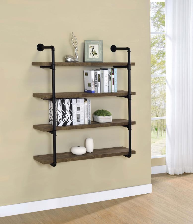 39-inch 4-shelf Wall Bookshelf Rustic Oak $219.99+TX