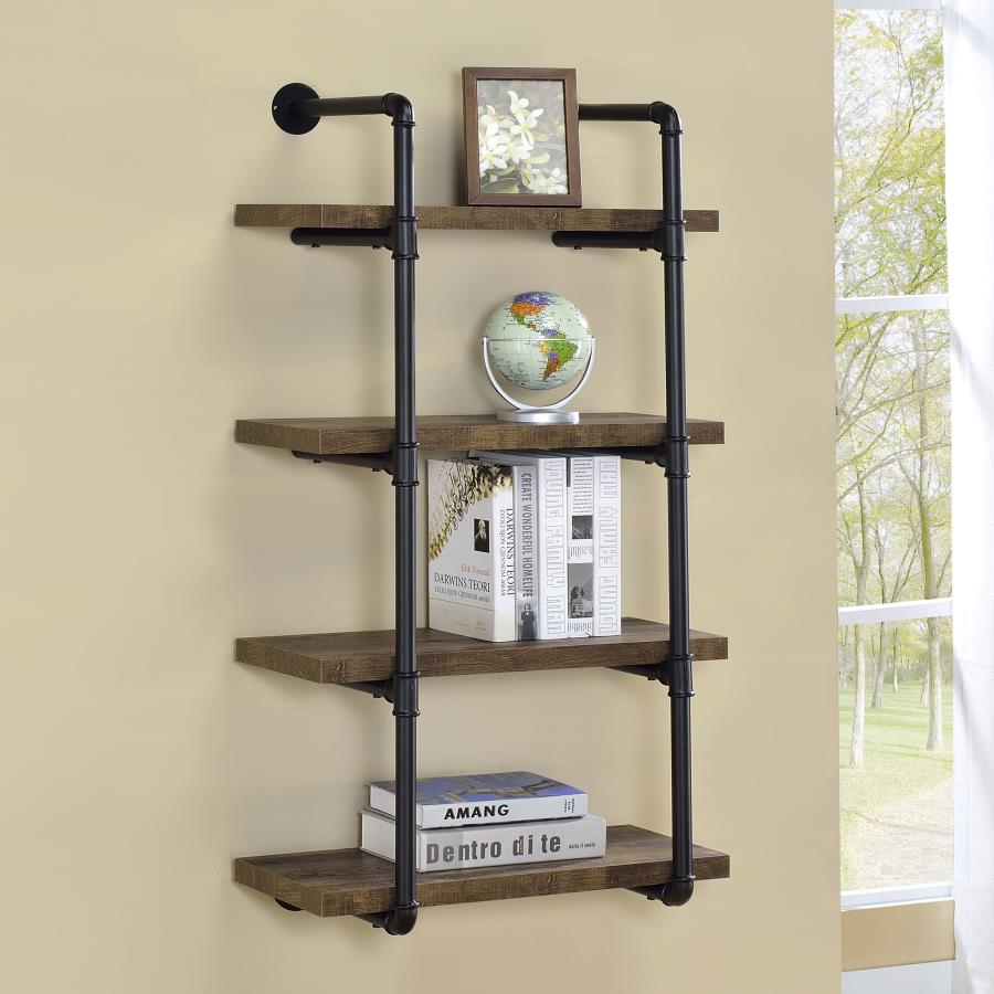 24-inch 4-shelf Wall Bookshelf Rustic Oak $199.99+TX