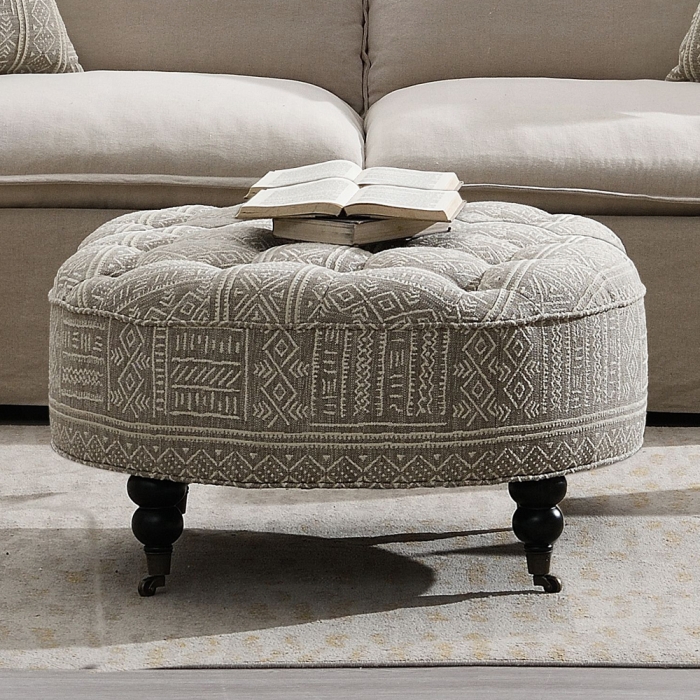 Pattern Fabric OTTOMAN W/CASTER $279.99+TX