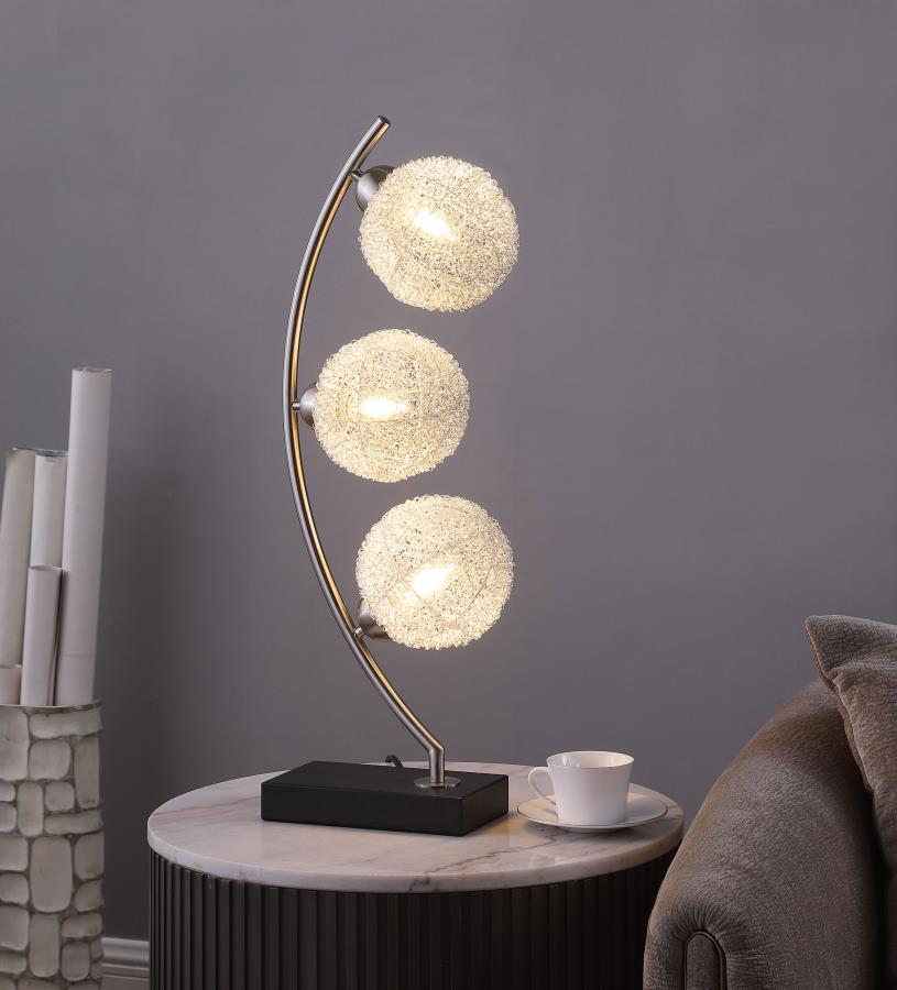 30-inch Woven Spherical Metal Table Lamp Black $139.99+TX