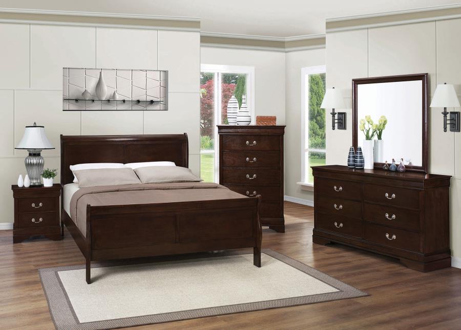 Wood Queen Sleigh Bed Cappuccino $289.99+TX