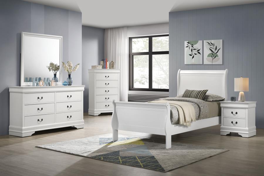 Wood Twin Sleigh Bed White $269.99+TX