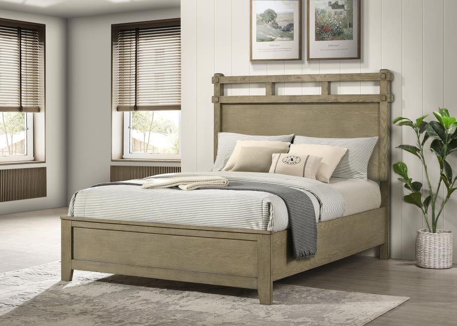 61-inch Queen Panel Bed Vineyard Oak $469.99+TX