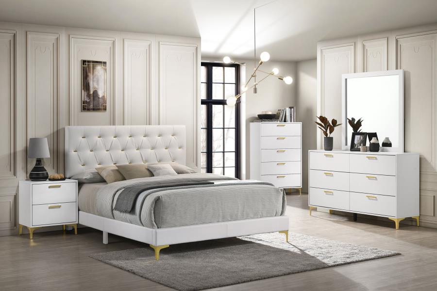Upholstered Queen Panel Bed White $249.99+TX