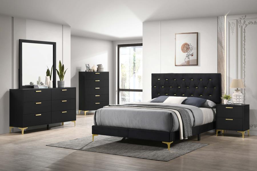 Upholstered Queen Panel Bed Black $249.99+TX