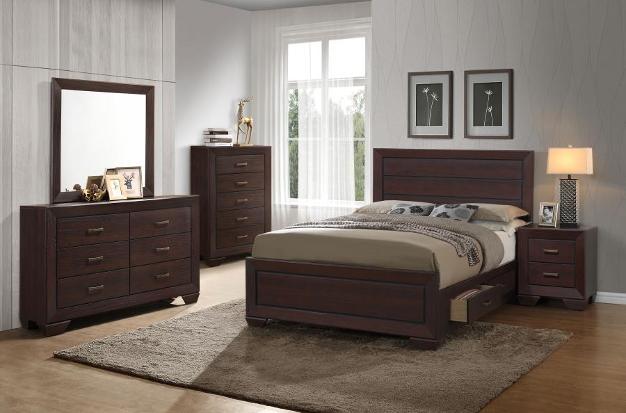 Wood Queen Storage Panel Bed Dark Cocoa $599.99+TX