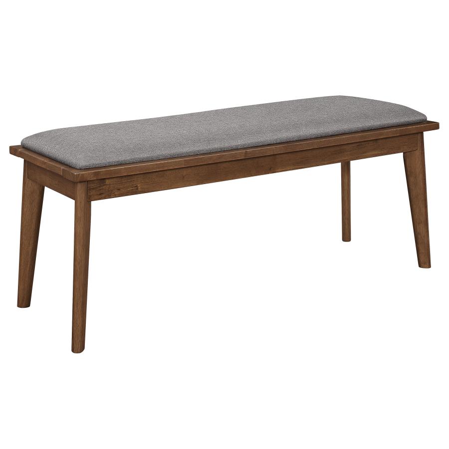 Upholstered Dining Bench Grey and Natural Walnut $149.99+TX
